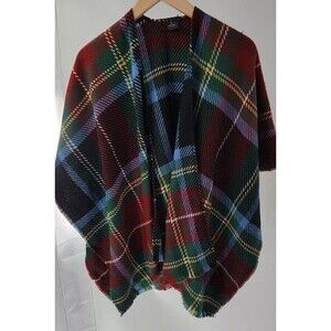 V.Fraas Plaid Shawl Wearable Scarf